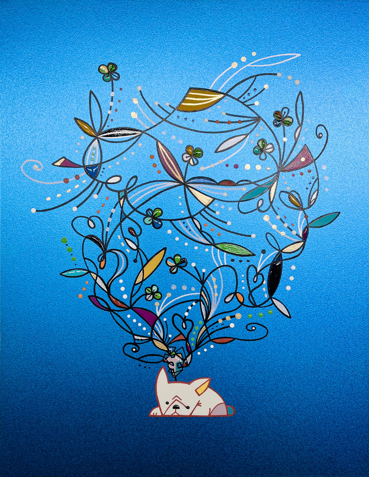 satisfaction – 知足 – - チタン、木製パネル・アクリル絵具、顔料、樹脂 by あおきさとこ | aL【アエル】