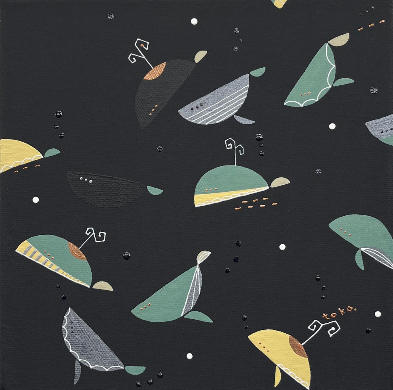 whale gumi - キャンバス・アクリル絵具、顔料 by あおきさとこ | aL【アエル】