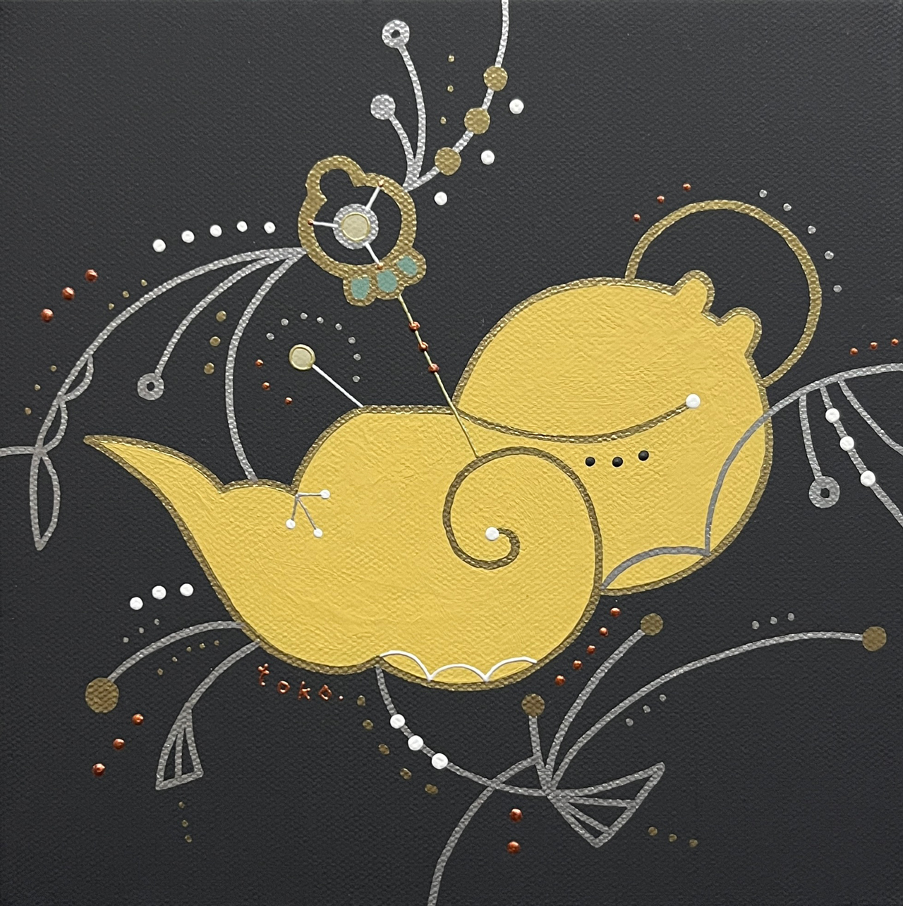 雲中供養菩薩 – syoko – - キャンバス・アクリル絵具、顔料 by あおきさとこ | aL【アエル】