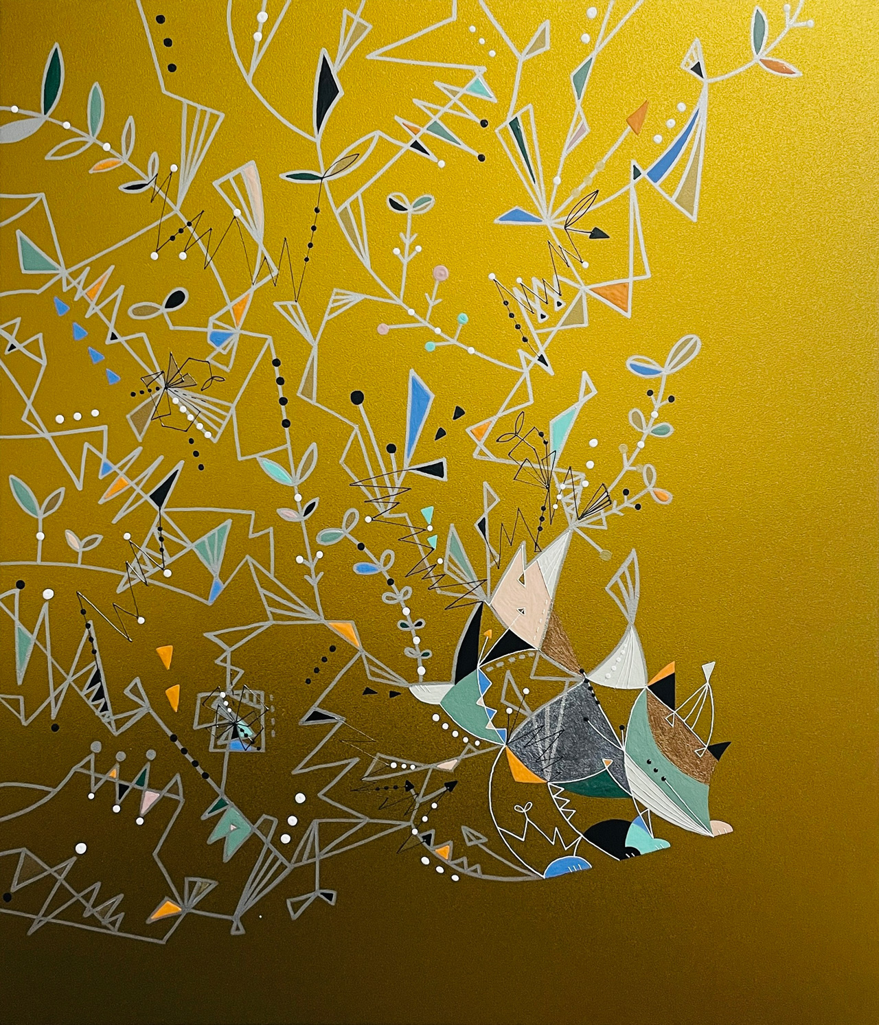 らいじん – 莫妄想 – - チタン、木製パネル・アクリル絵具、顔料、樹脂 by あおきさとこ | aL【アエル】