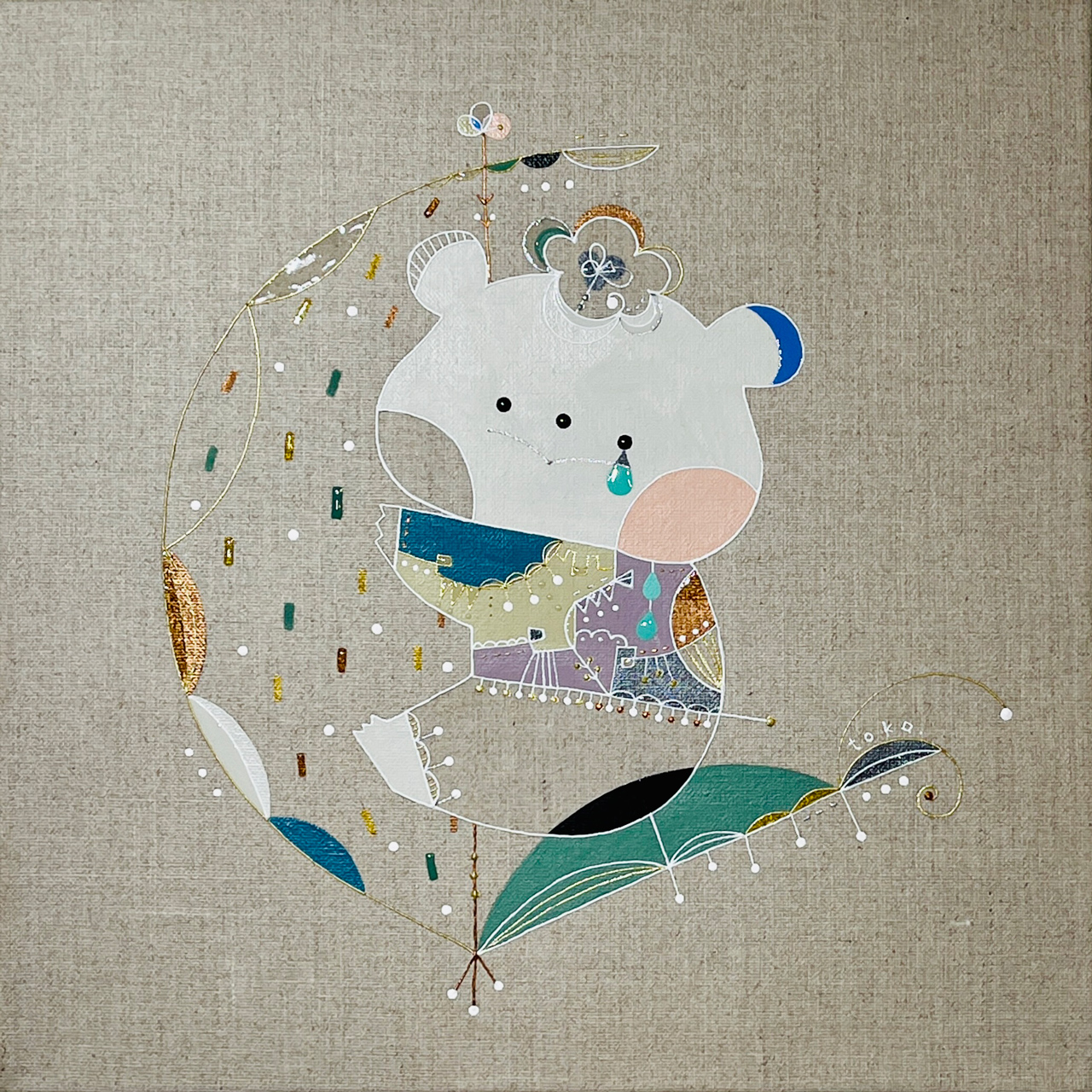 だっこすきなヒト - キャンバス・アクリル絵具、顔料、樹脂 by あおきさとこ | aL【アエル】