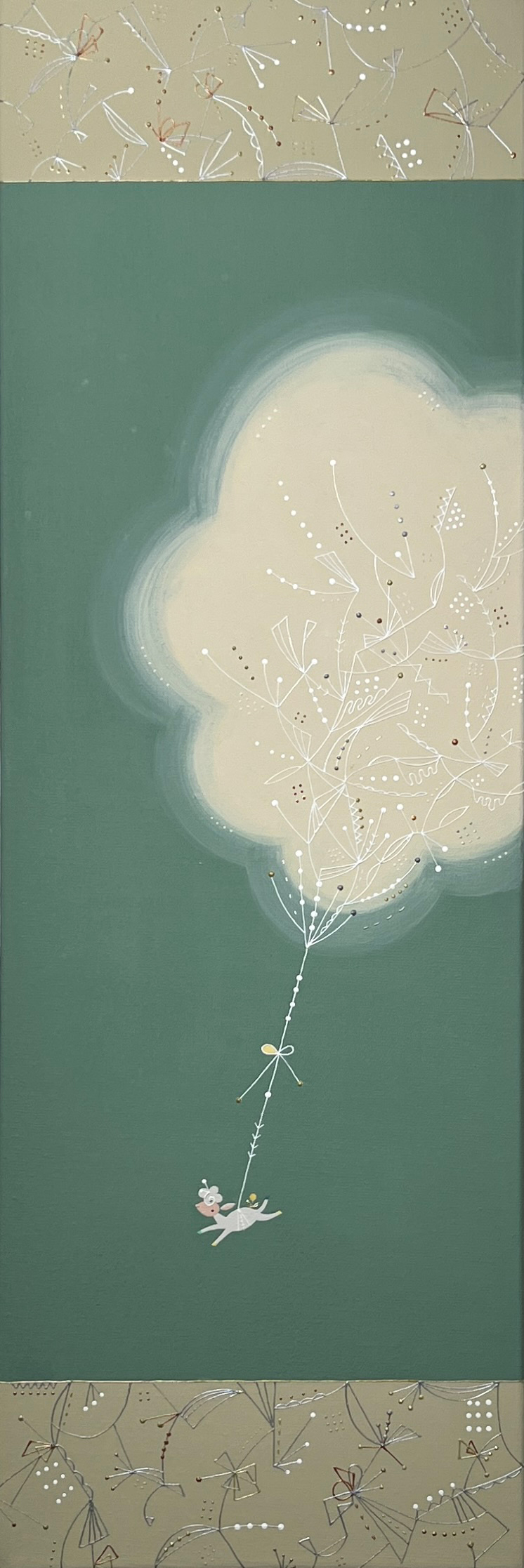 もくもく を かてに – brave little thing / white – - キャンバス・アクリル絵具、顔料 by あおきさとこ | aL【アエル】