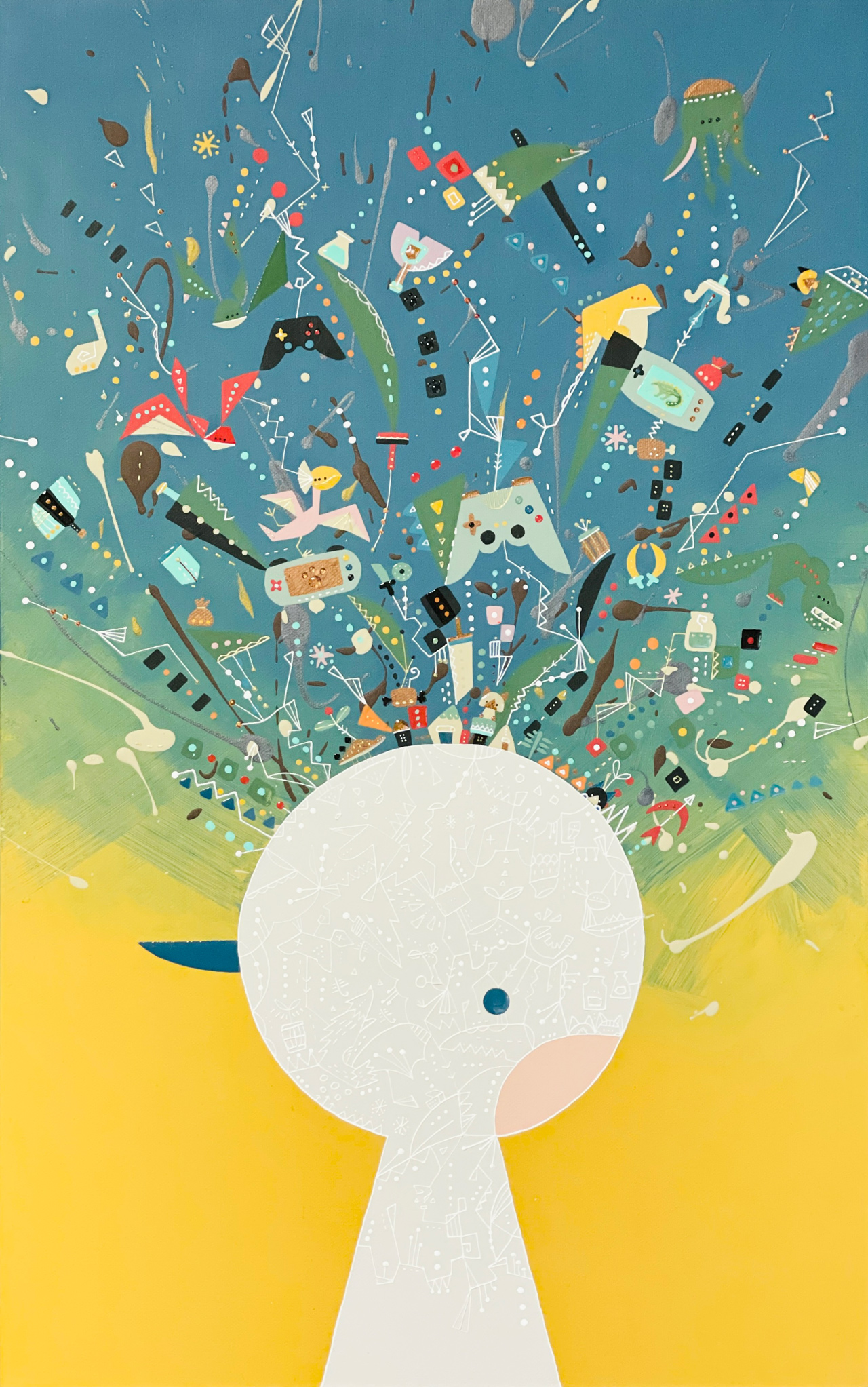 peace tips – game enthusiast – - キャンバス・アクリル絵具、顔料、樹脂 by あおきさとこ | aL【アエル】