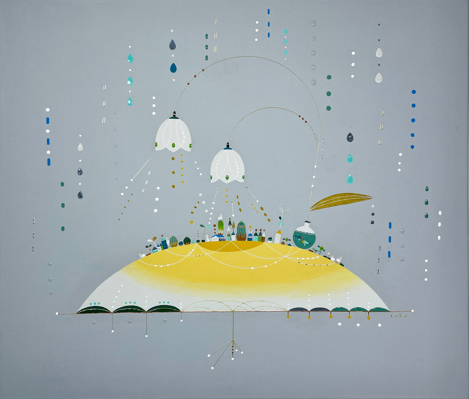 unseen world – snowflake – - キャンバス・アクリル絵具、顔料、樹脂 by あおきさとこ | aL【アエル】