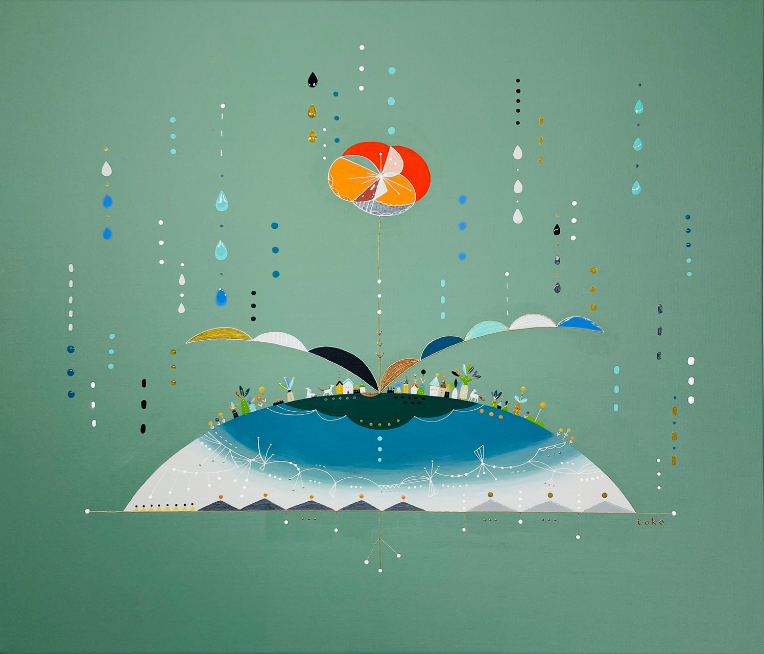 unseen world – poppy – - キャンバス・アクリル絵具、顔料、樹脂 by あおきさとこ | aL【アエル】