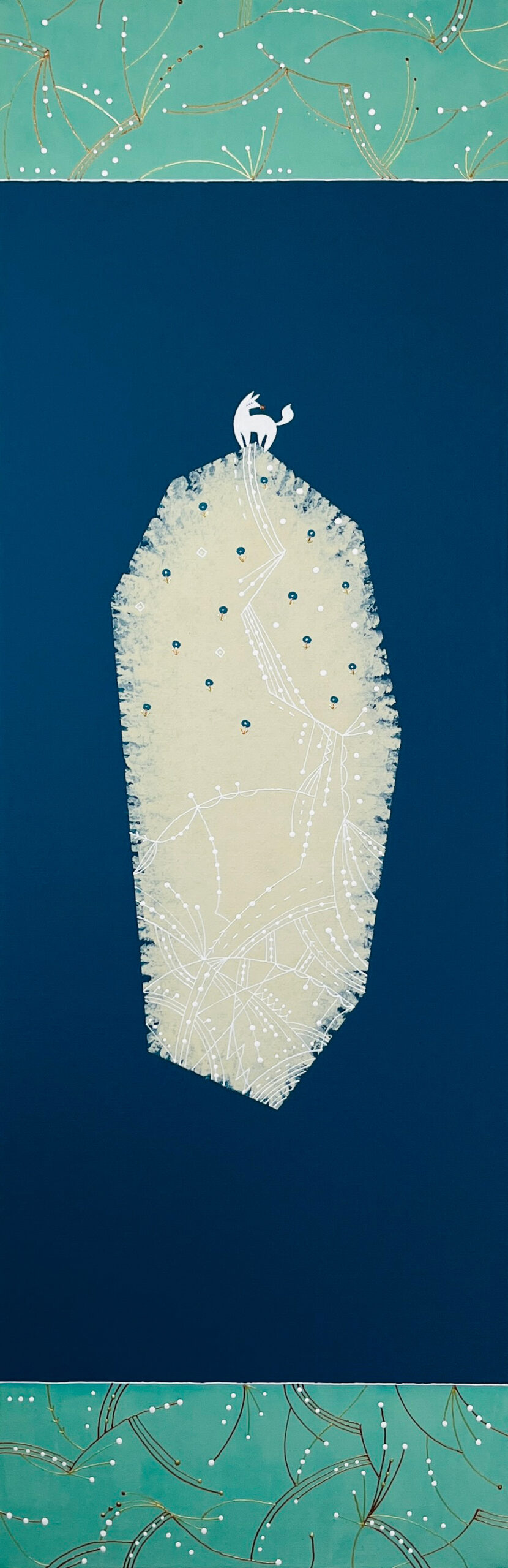 my way  – indigo – - キャンバス・アクリル絵具、岩絵具、顔料 by あおきさとこ | aL【アエル】