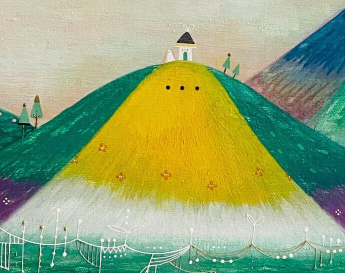 香の子の居るトコロ - キャンバス・岩絵具、アクリル絵具、顔料 by あおきさとこ | aL【アエル】