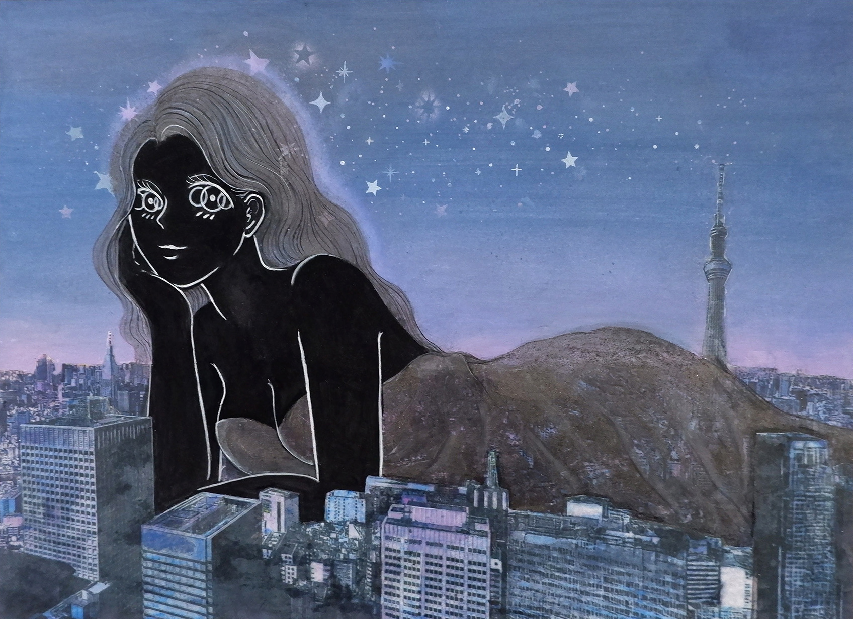 魔法の値段 - 木製パネル、和紙、岩絵具、アクリル絵具 by ◯hiromi | aL【アエル】