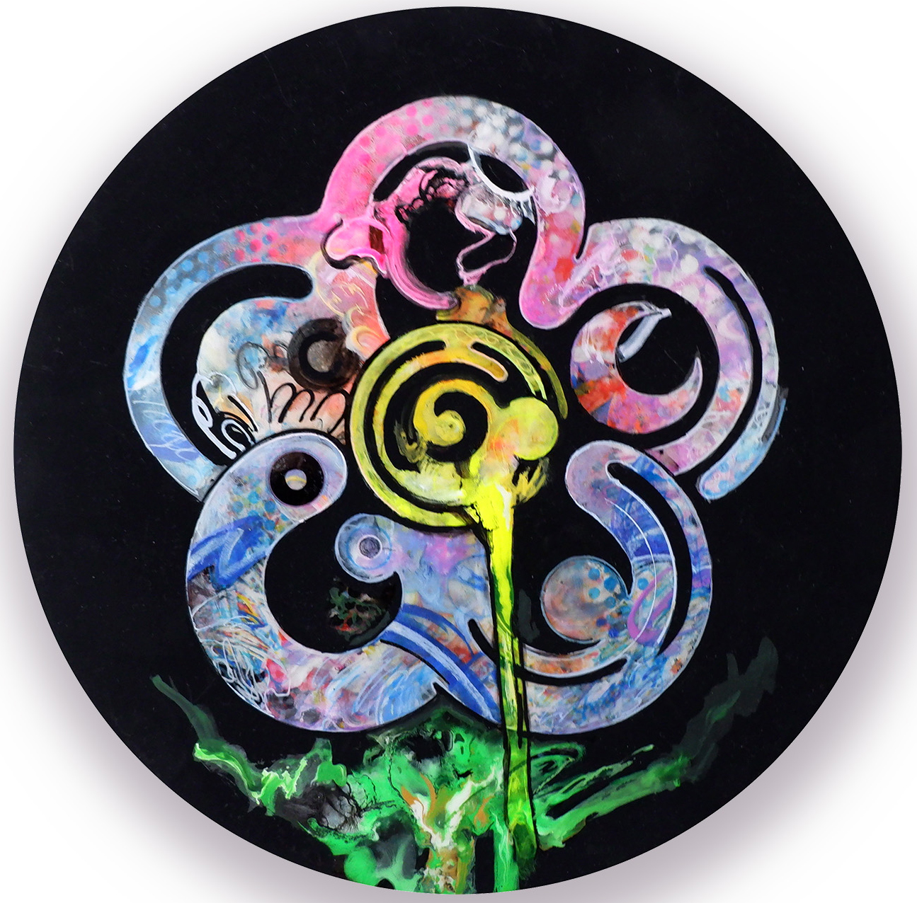 hanamaru no.7 - キャンバス、アクリル絵具、メディウム by ◯hiromi | aL【アエル】