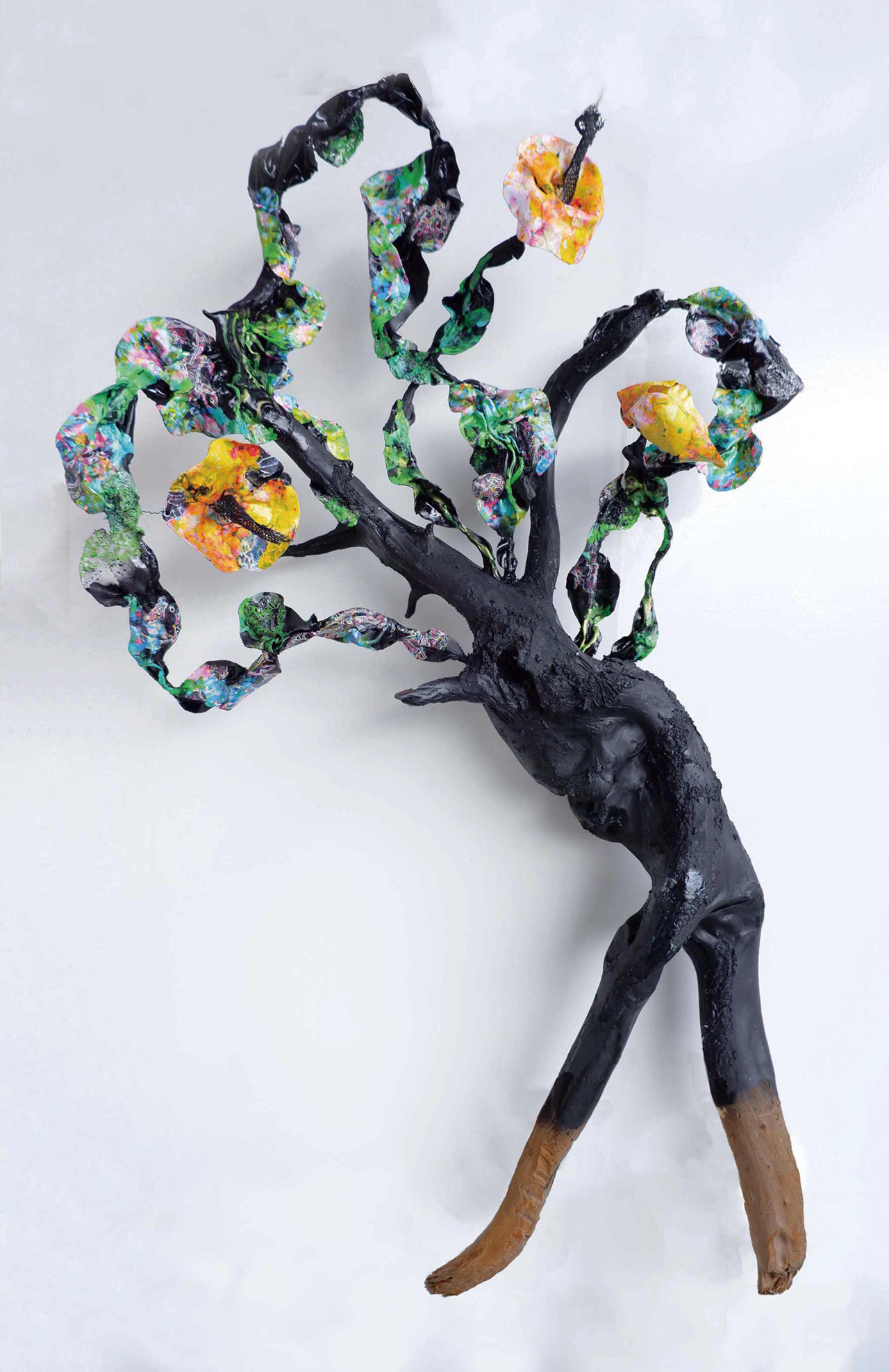 進行 - 流木、紙、樹脂粘土、ワイヤー、アクリル絵具、顔料 by ◯hiromi | aL【アエル】