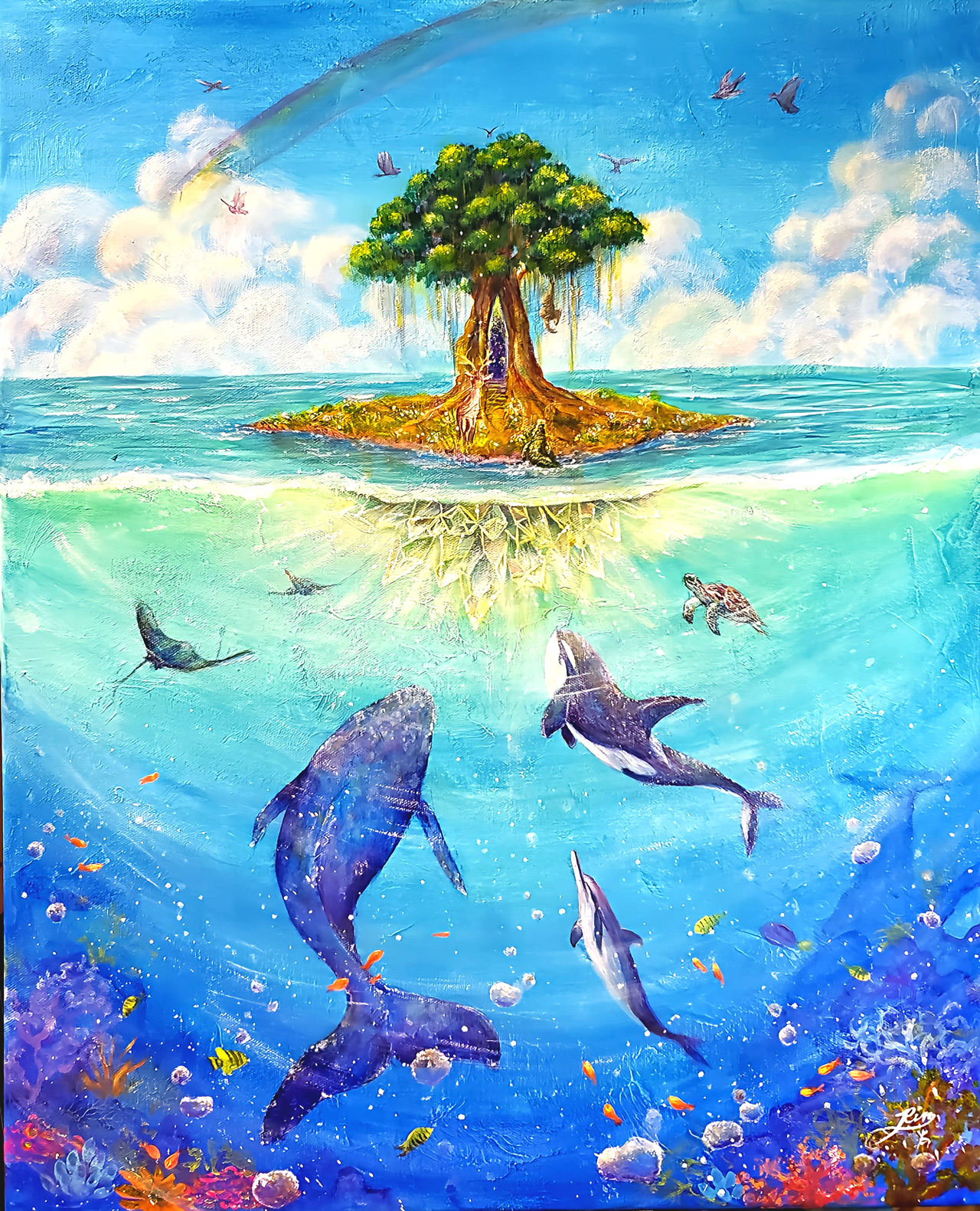 GAIA - キャンバスにアクリル絵の具 by Rin | aL【アエル】