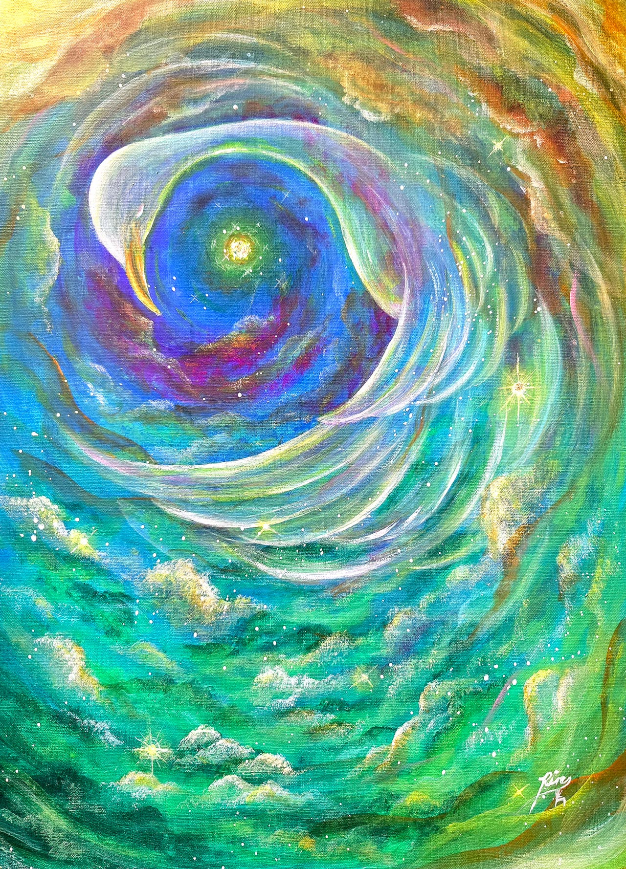 ひかりのいろ - キャンバスにアクリル絵の具 by Rin | aL【アエル】