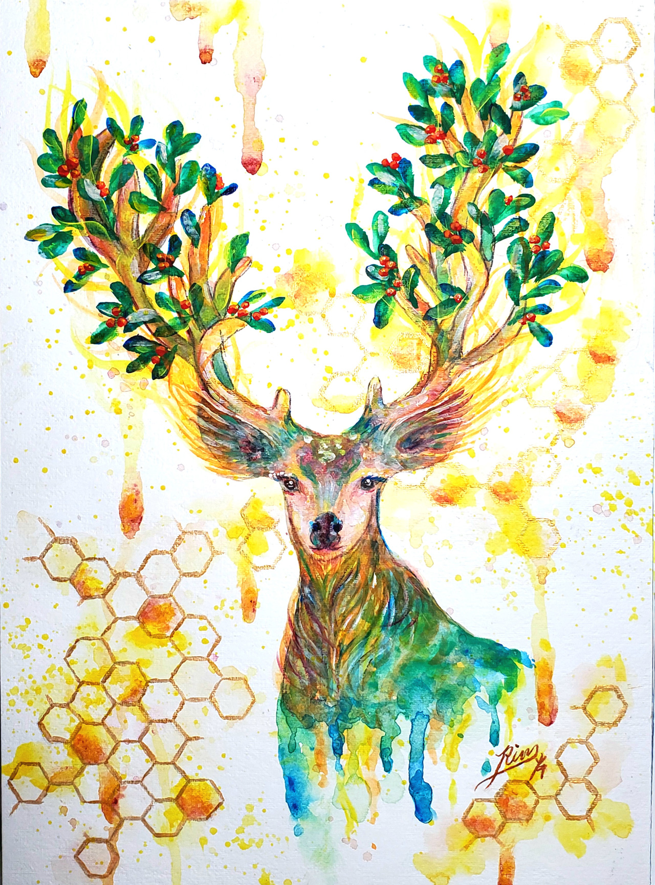 杜の守護者 - キャンバスペーパーにアクリル絵の具 by Rin | aL【アエル】