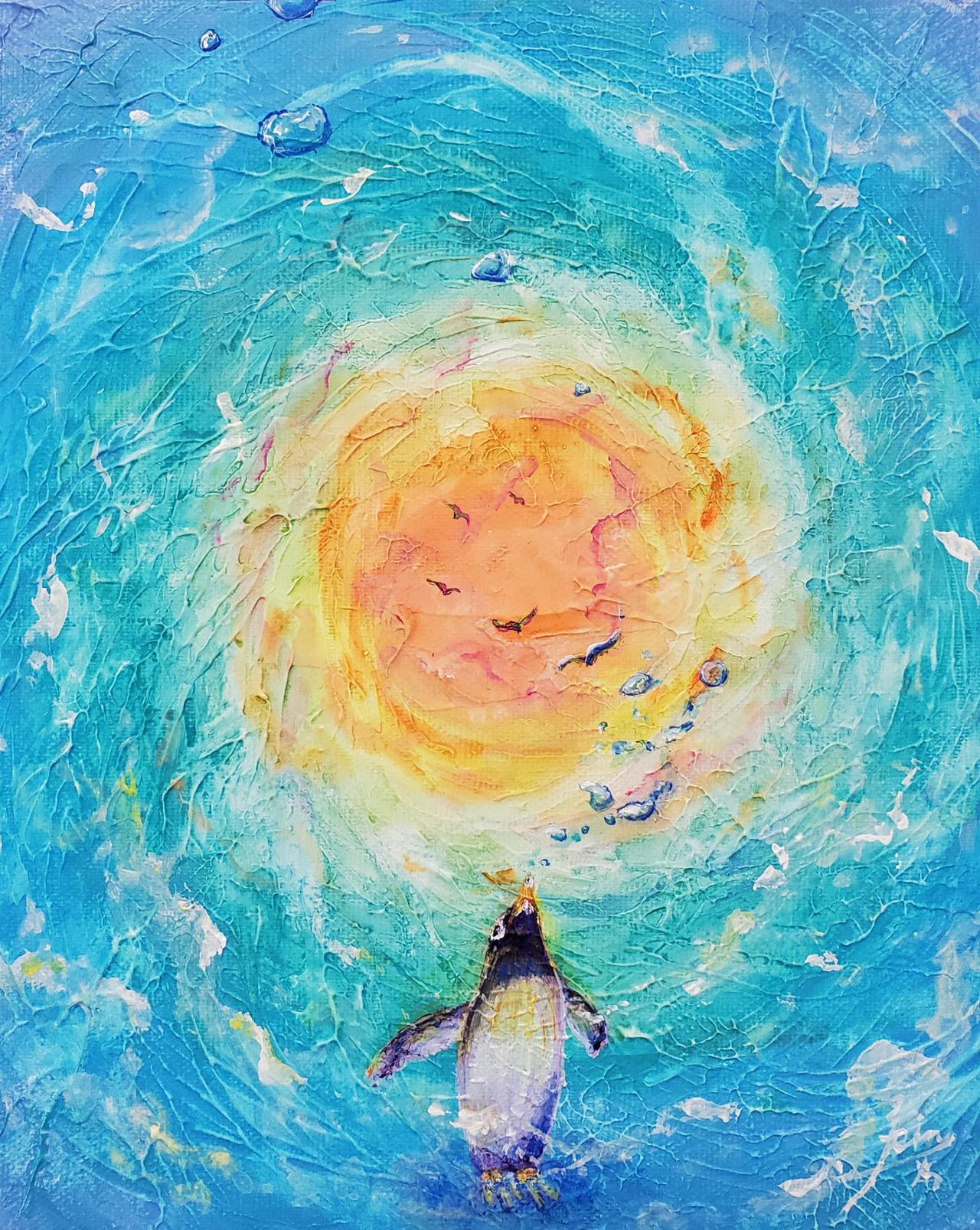 空を想うとき - キャンバスにアクリル絵の具 by Rin | aL【アエル】