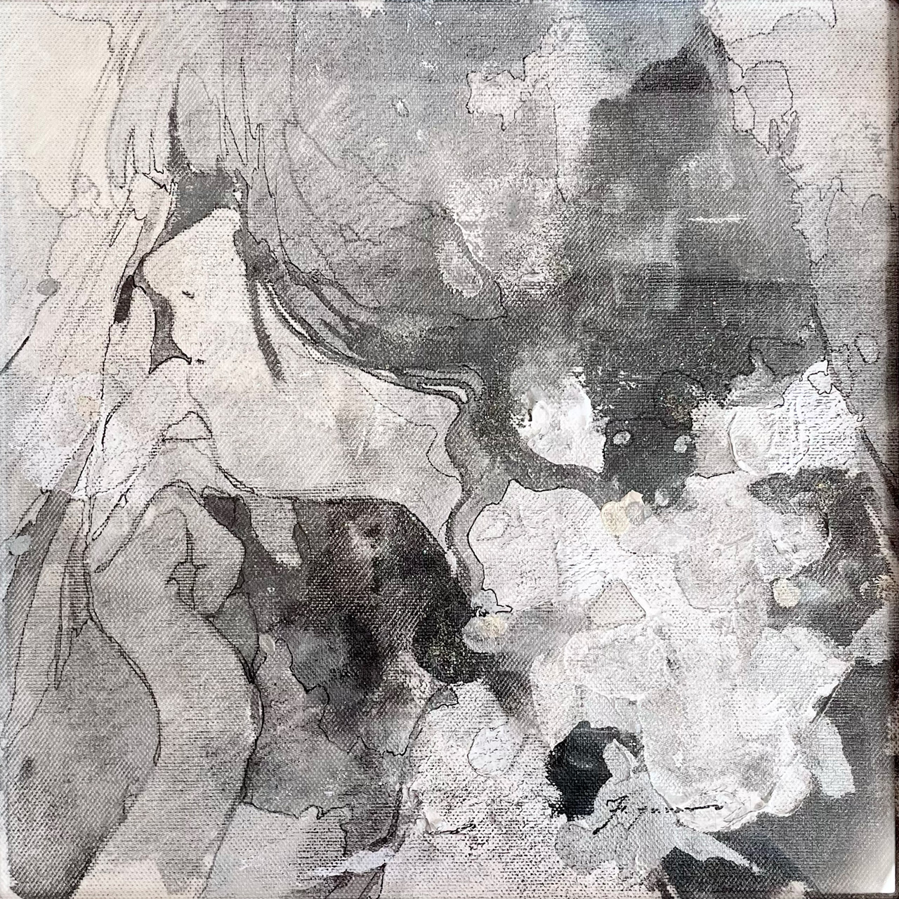 black - キャンバスにアクリル絵の具、鉛筆 by 福岡 ゆらり | aL【アエル】