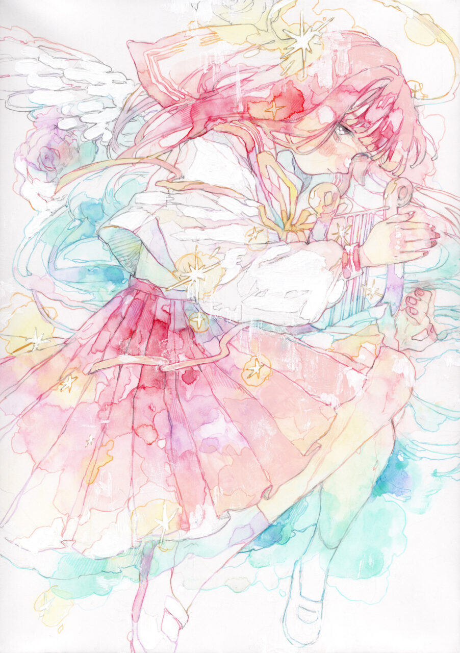 太陽 - 紙に水彩 by オカユウリ | aL【アエル】