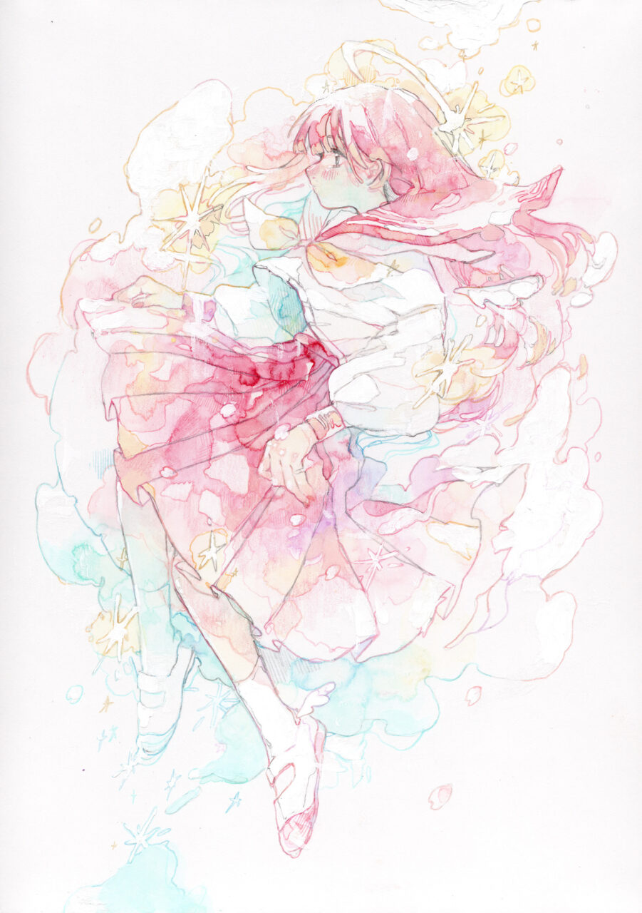 随想の波間にて出会う - 紙に水彩 by オカユウリ | aL【アエル】