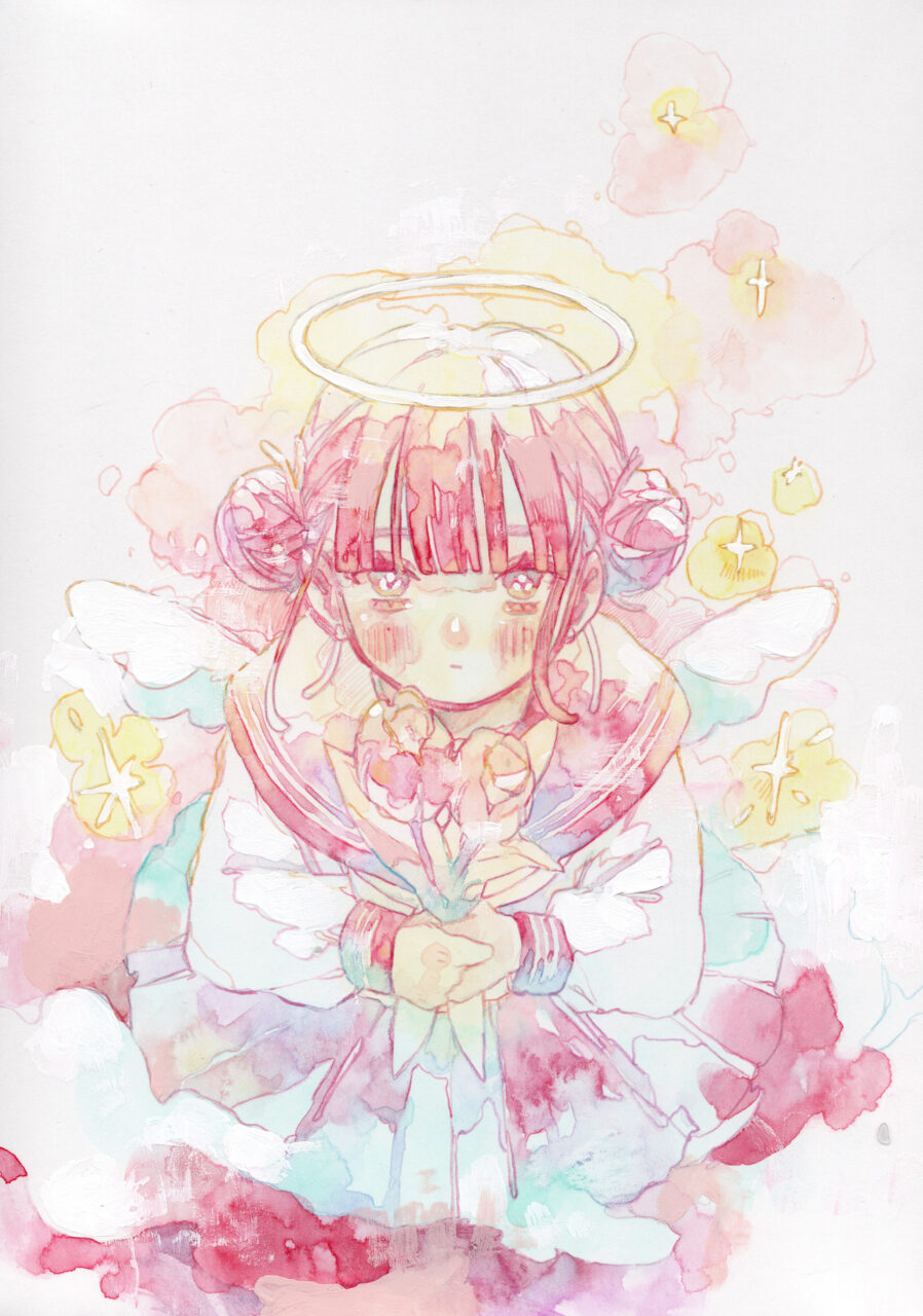 無口な天使 - 紙に水彩 by オカユウリ | aL【アエル】