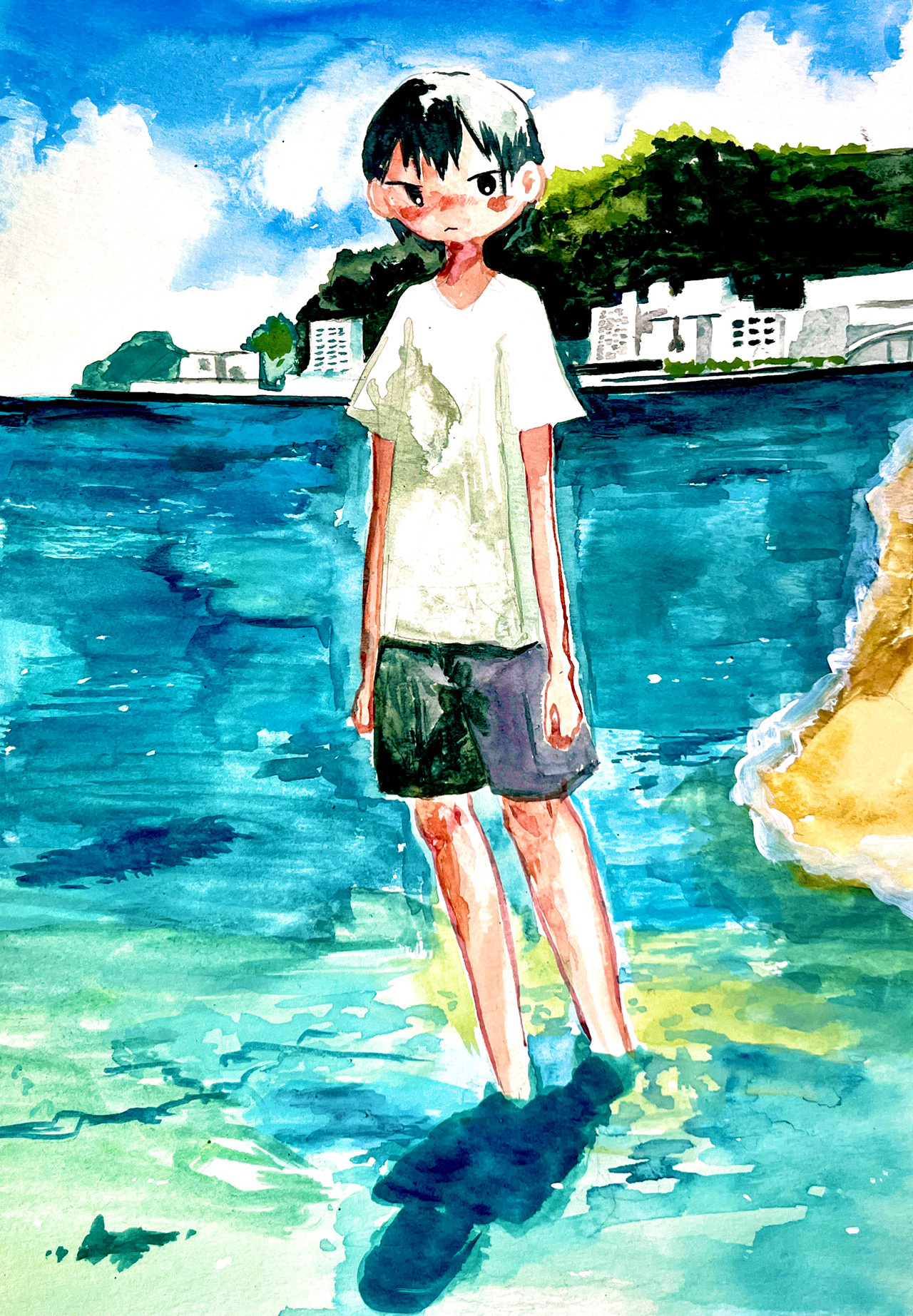 水着持ってくればよかった - 紙に水彩 by Otada | aL【アエル】