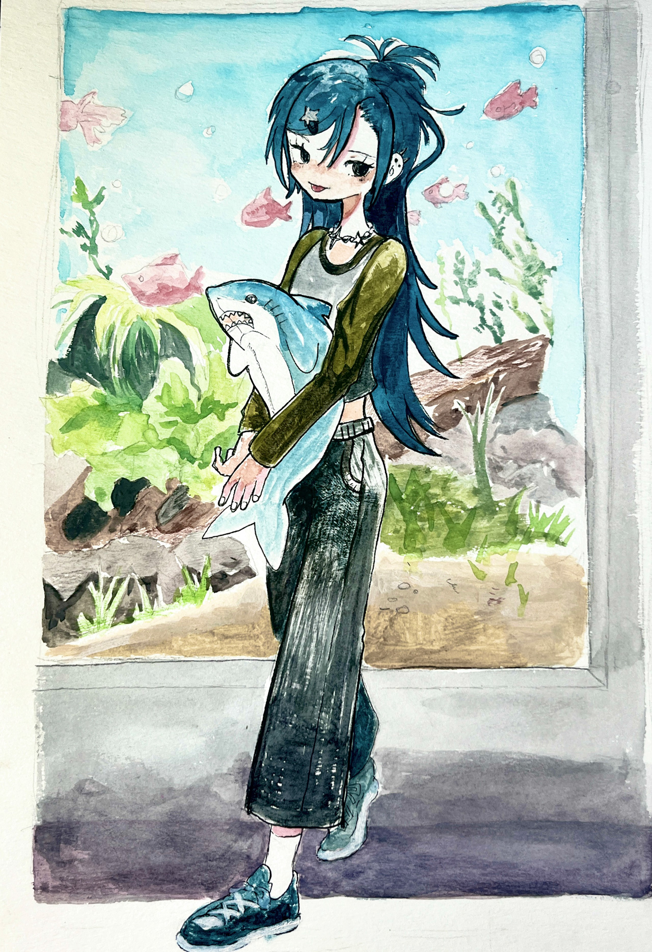 あなたと水族館 - 紙に水彩 by Otada | aL【アエル】
