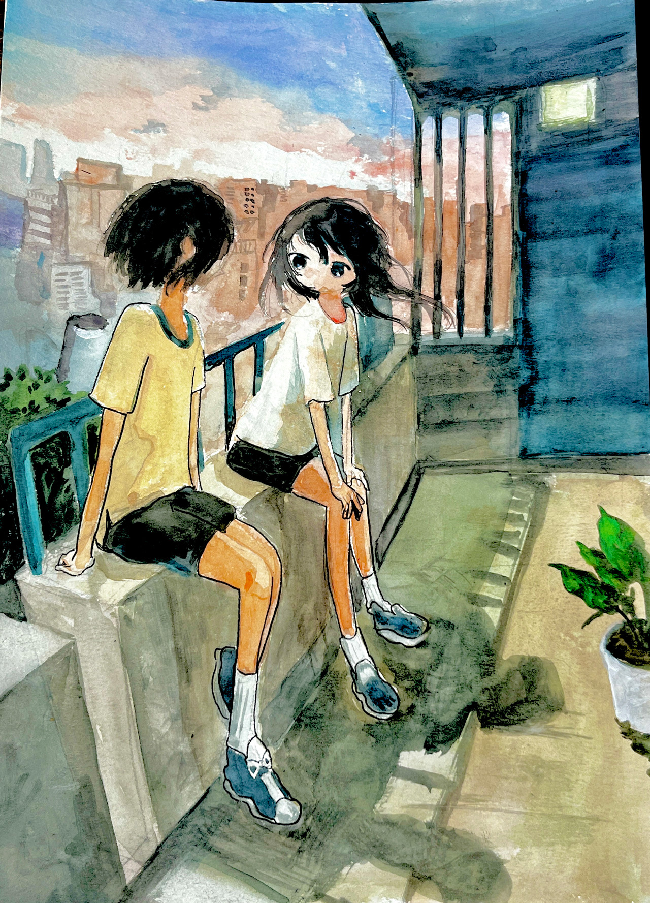 ながいおしゃべり - 紙に水彩 by Otada | aL【アエル】