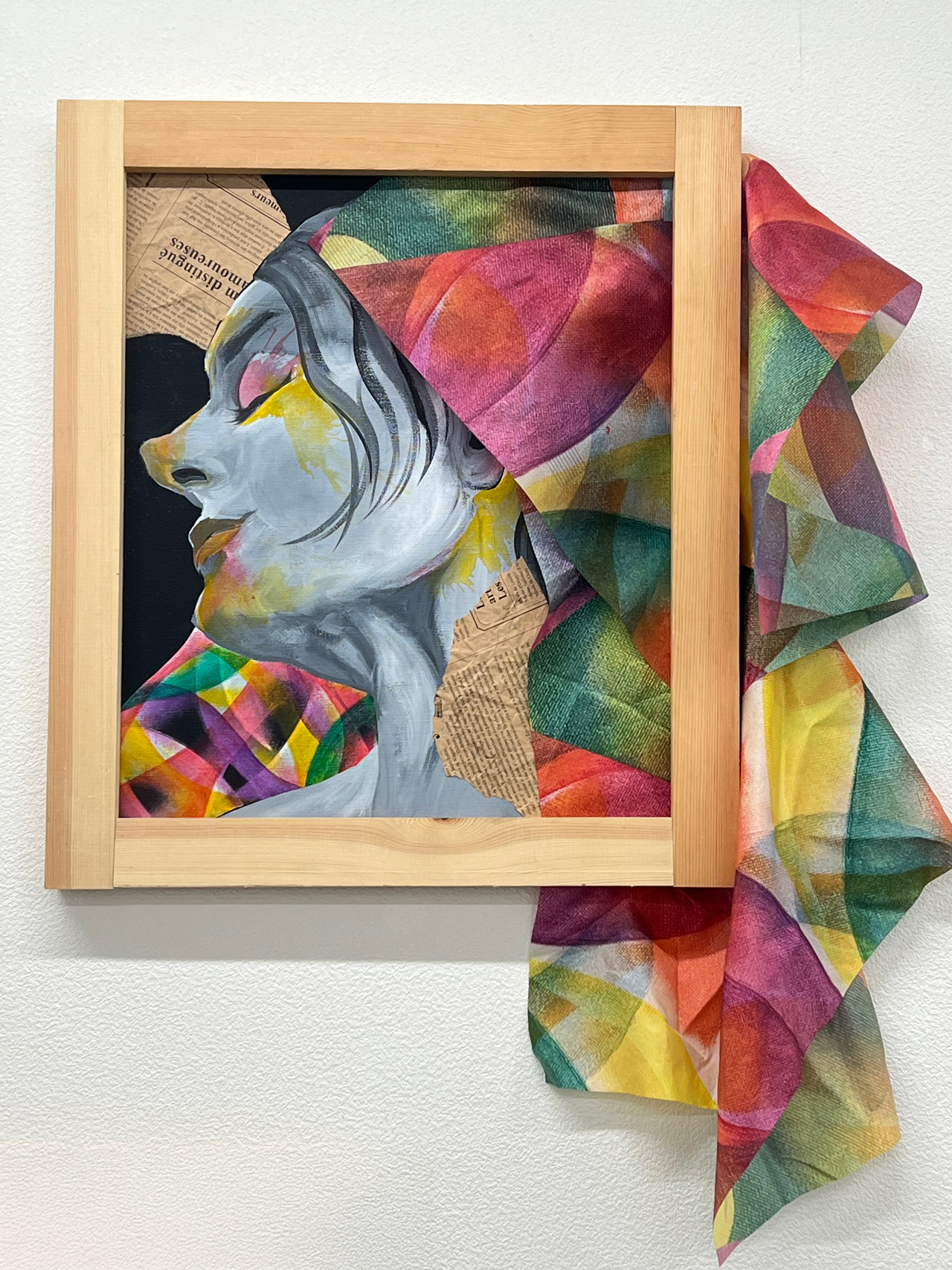 スカーフとそよぐ風 - キャンバスにアクリル絵の具 by k:soul:y a.k.a YAN | aL【アエル】