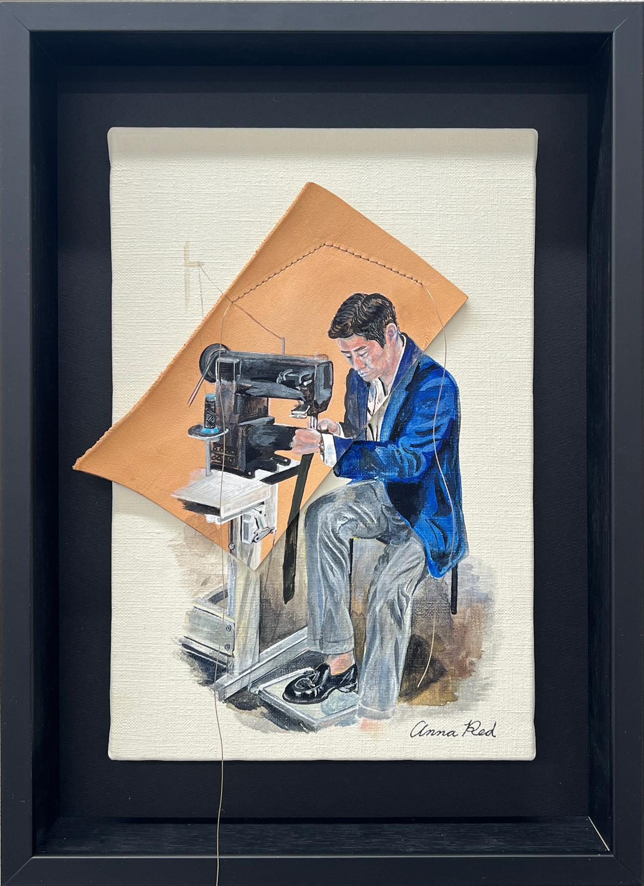 Handmade - キャンバス、本革廃材、アクリル絵具  by ANNA RED | aL【アエル】