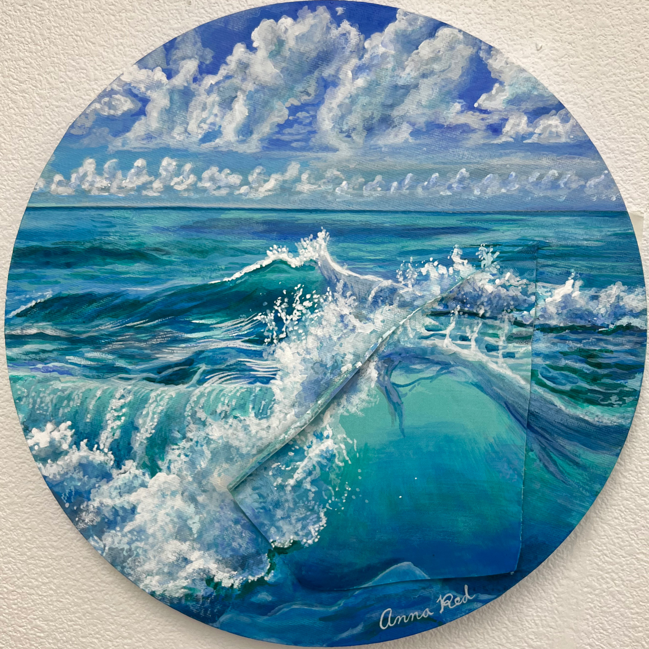 Cycle - キャンバス、本革廃材、アクリル絵具  by ANNA RED | aL【アエル】