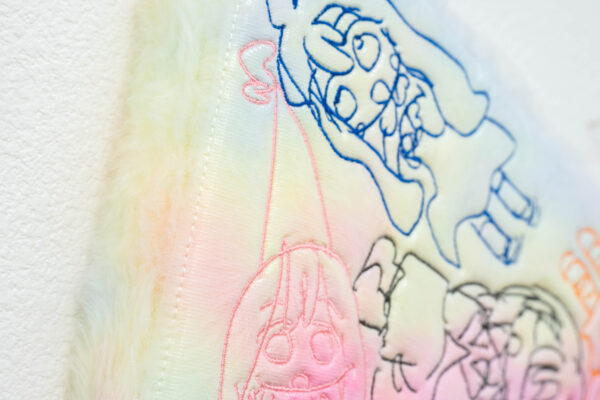 もこもこのファーを用いたドローイング刺繍 （Add9コラボ）｜中風 森滋